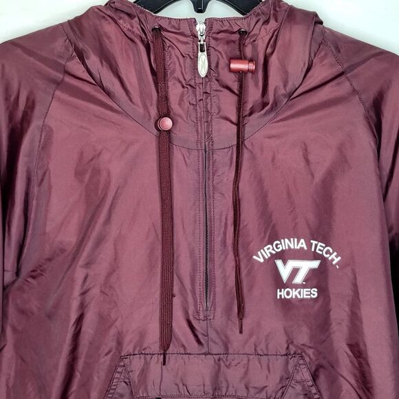 Vintage Virginia Tech Hokies Maroon Windbreaker Hooded Pullover Size Small - Picture 3 of 15